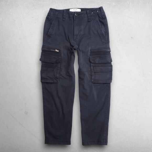 Hollister Loose Cargo Pants Baggy 100% Cotton Women 29x30 Black - Picture 1 of 11